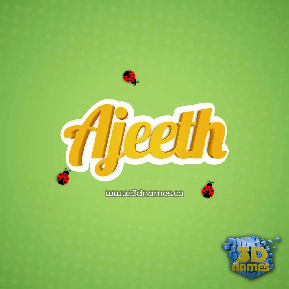 ajeeth in Ladybugs style - 3D name wallpaper