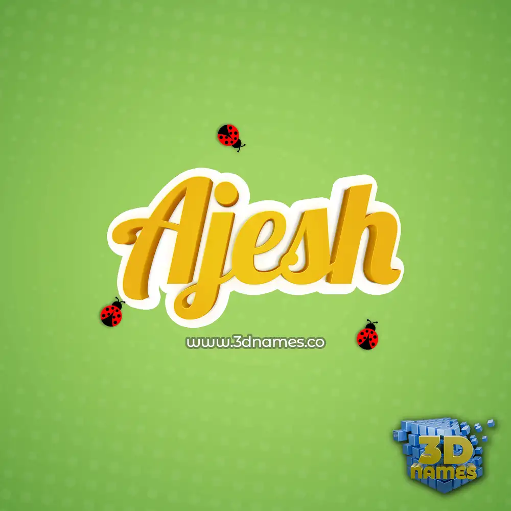 ajesh in Ladybugs style - 3D name wallpaper