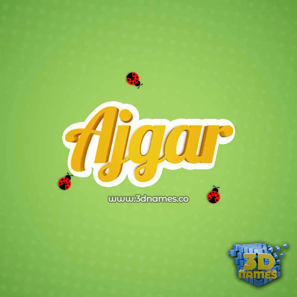 ajgar in Ladybugs style - 3D name wallpaper