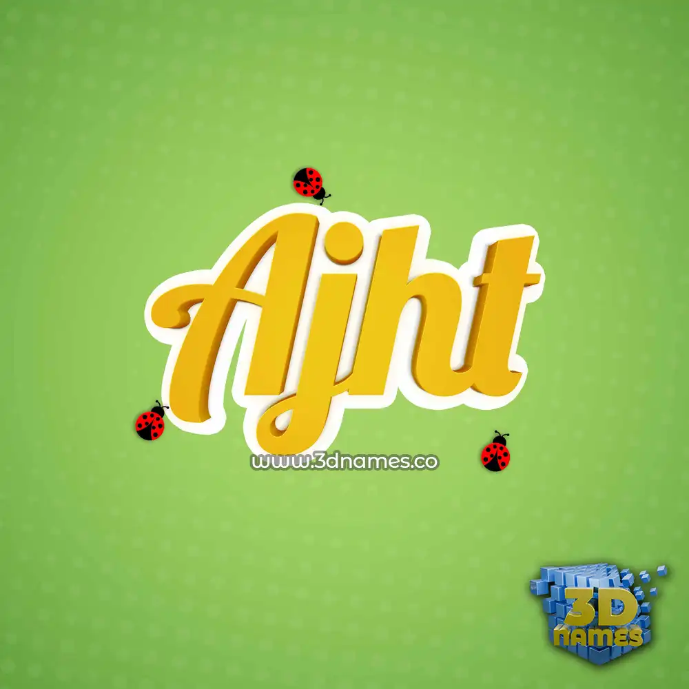 ajht in Ladybugs style - 3D name wallpaper