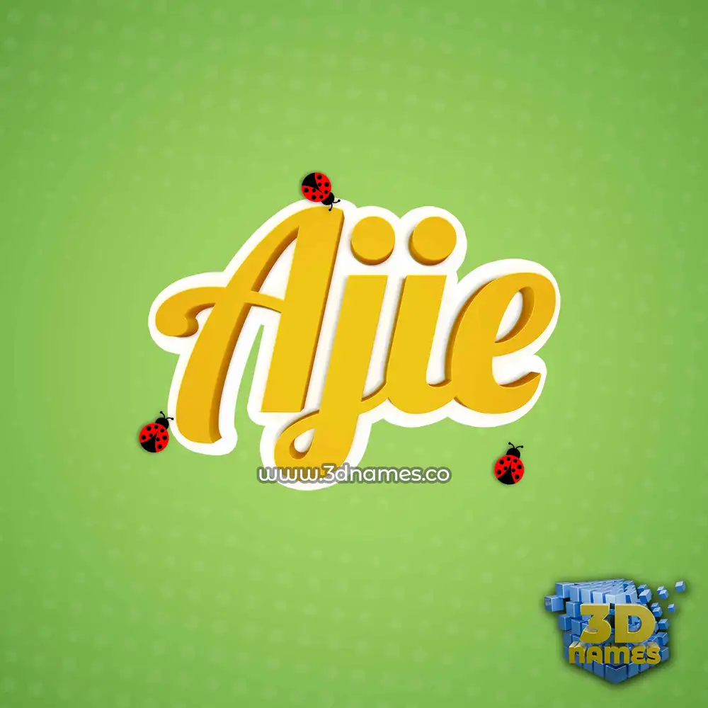 ajie in Ladybugs style - 3D name wallpaper