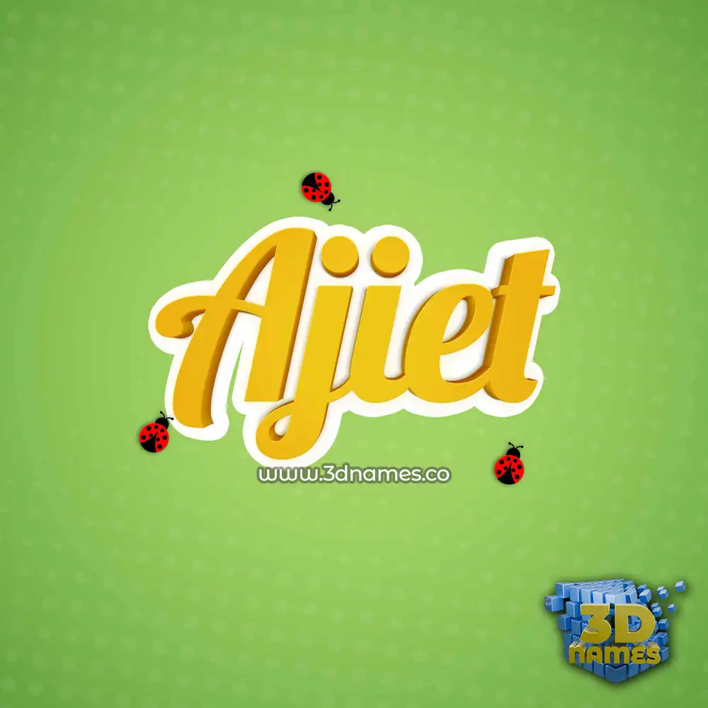 ajiet in Ladybugs style - 3D name wallpaper