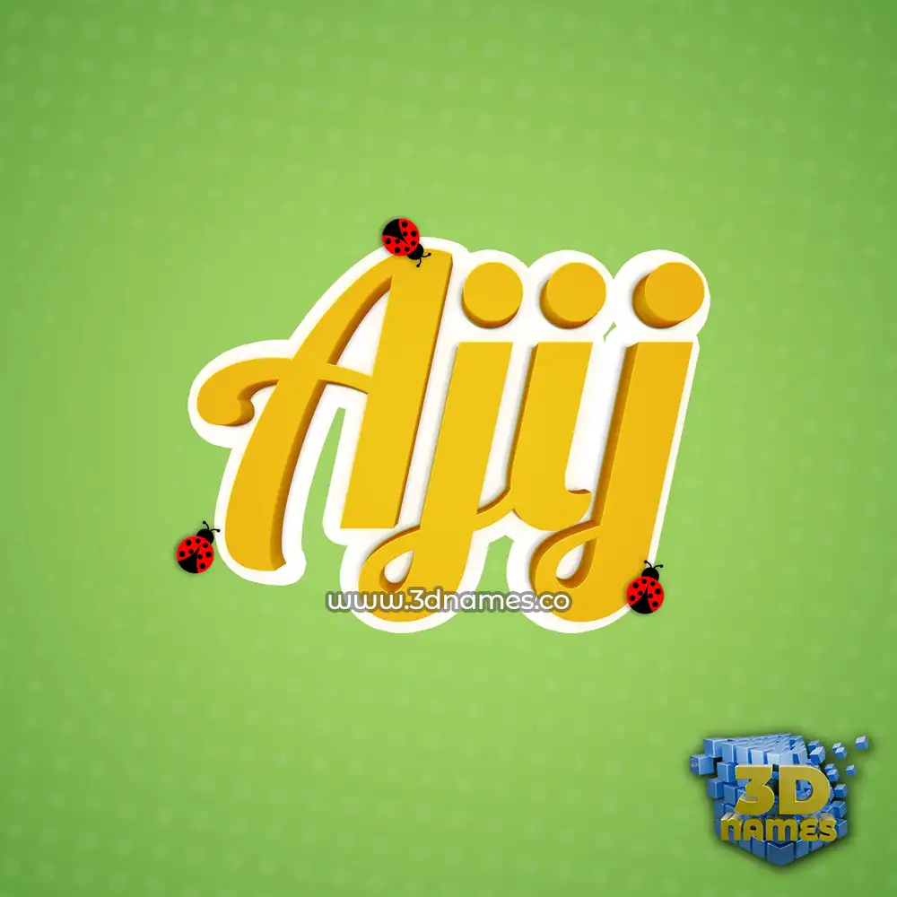ajij in Ladybugs style - 3D name wallpaper