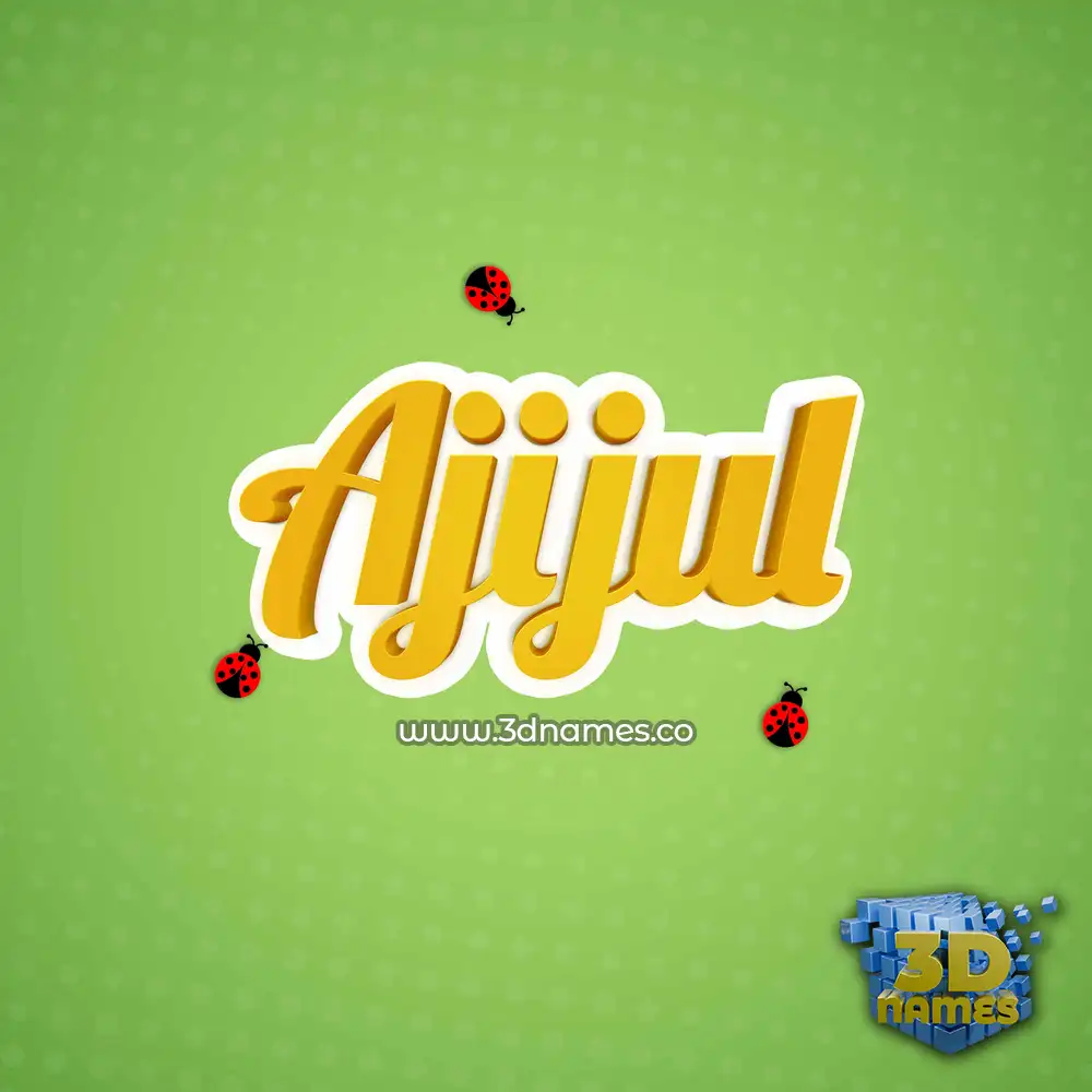 ajijul in Ladybugs style - 3D name wallpaper