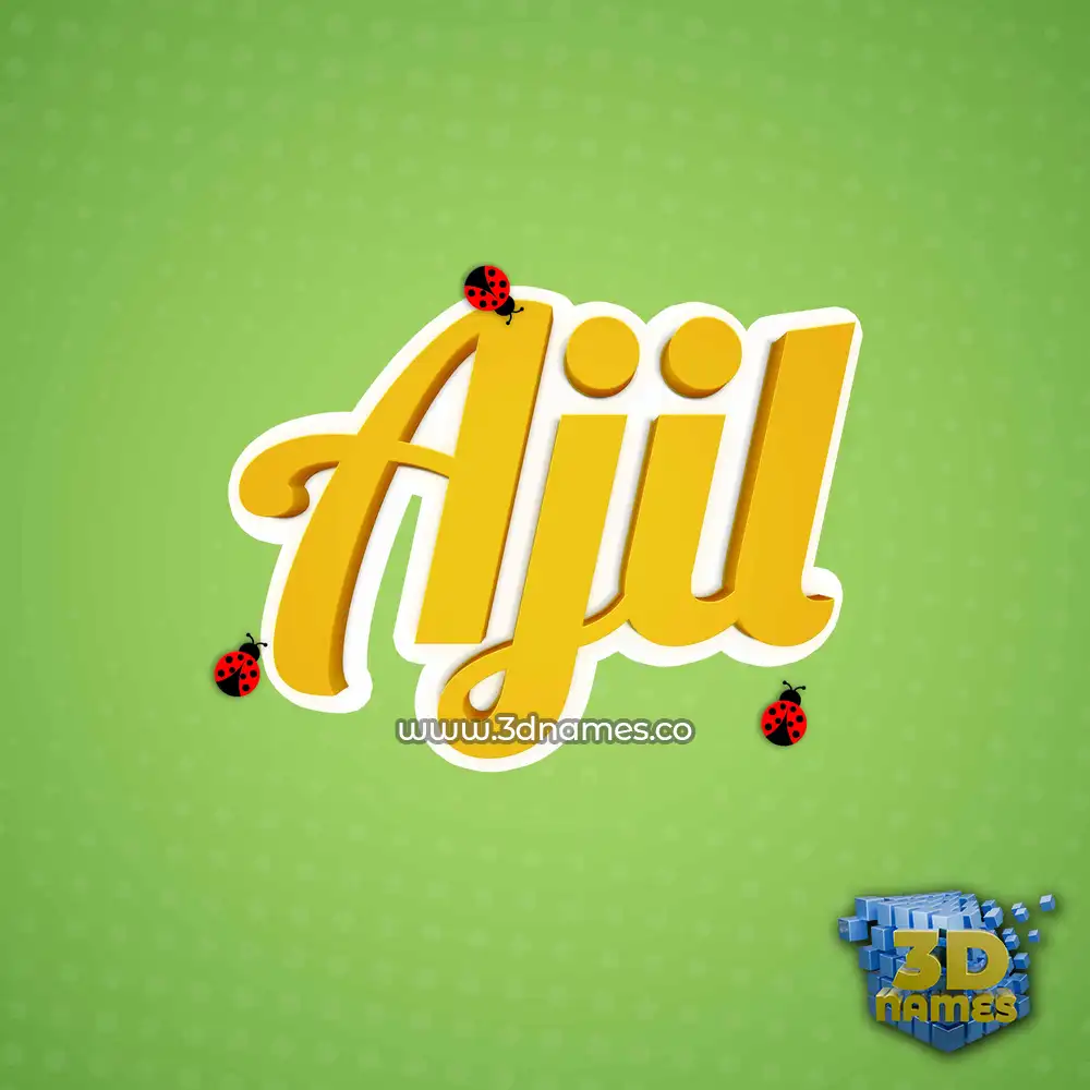 ajil in Ladybugs style - 3D name wallpaper
