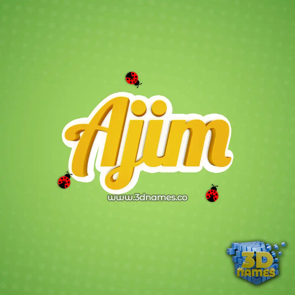 ajim in Ladybugs style - 3D name wallpaper