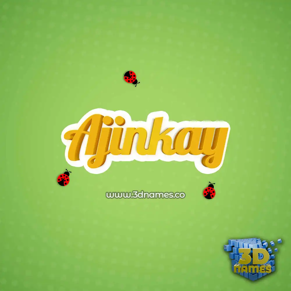 ajinkay in Ladybugs style - 3D name wallpaper