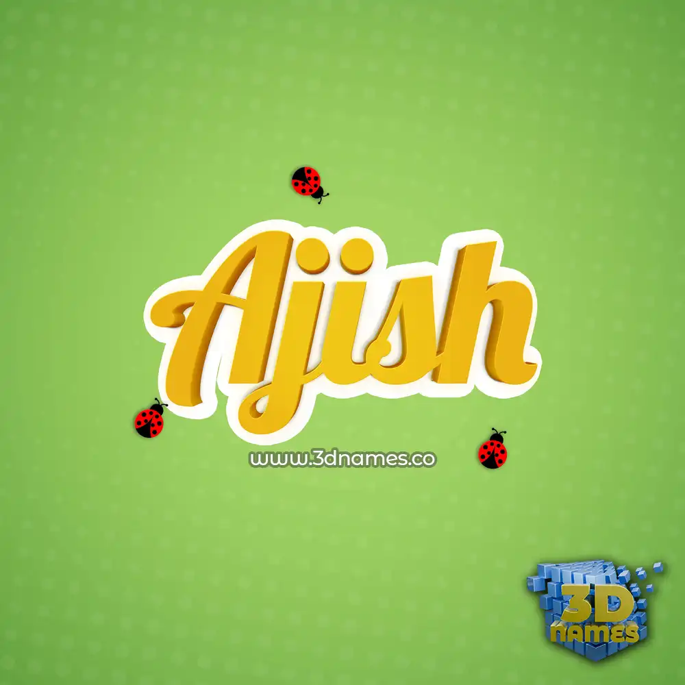 ajish in Ladybugs style - 3D name wallpaper