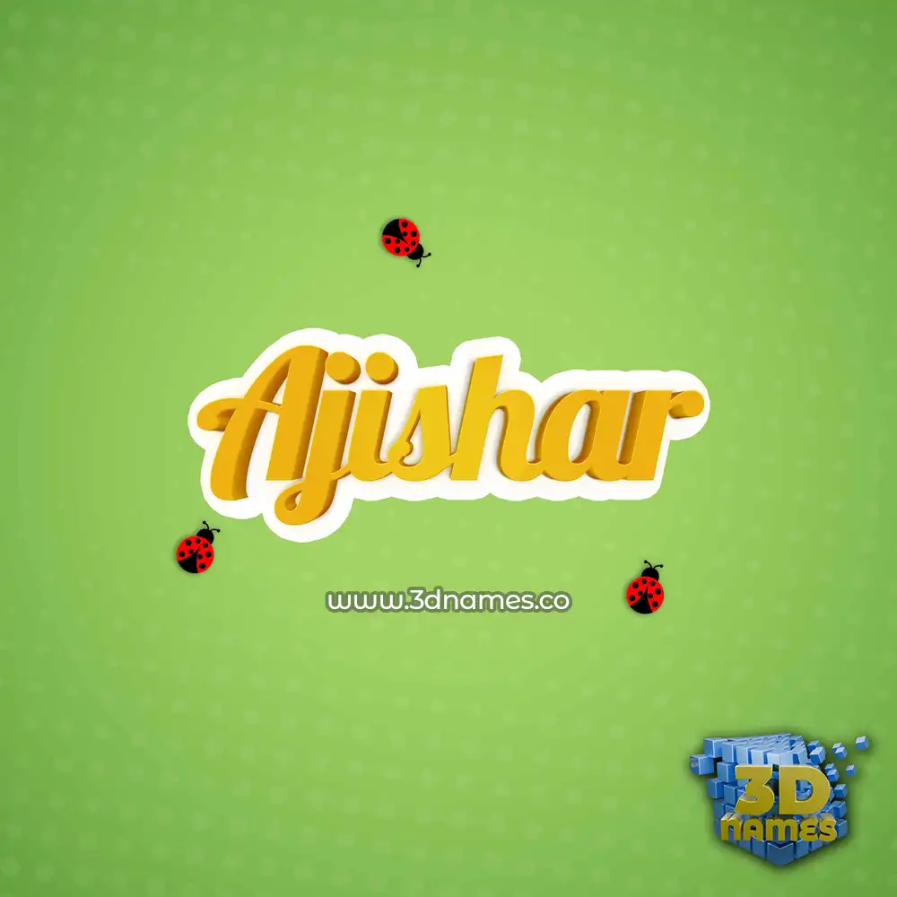 ajishar in Ladybugs style - 3D name wallpaper
