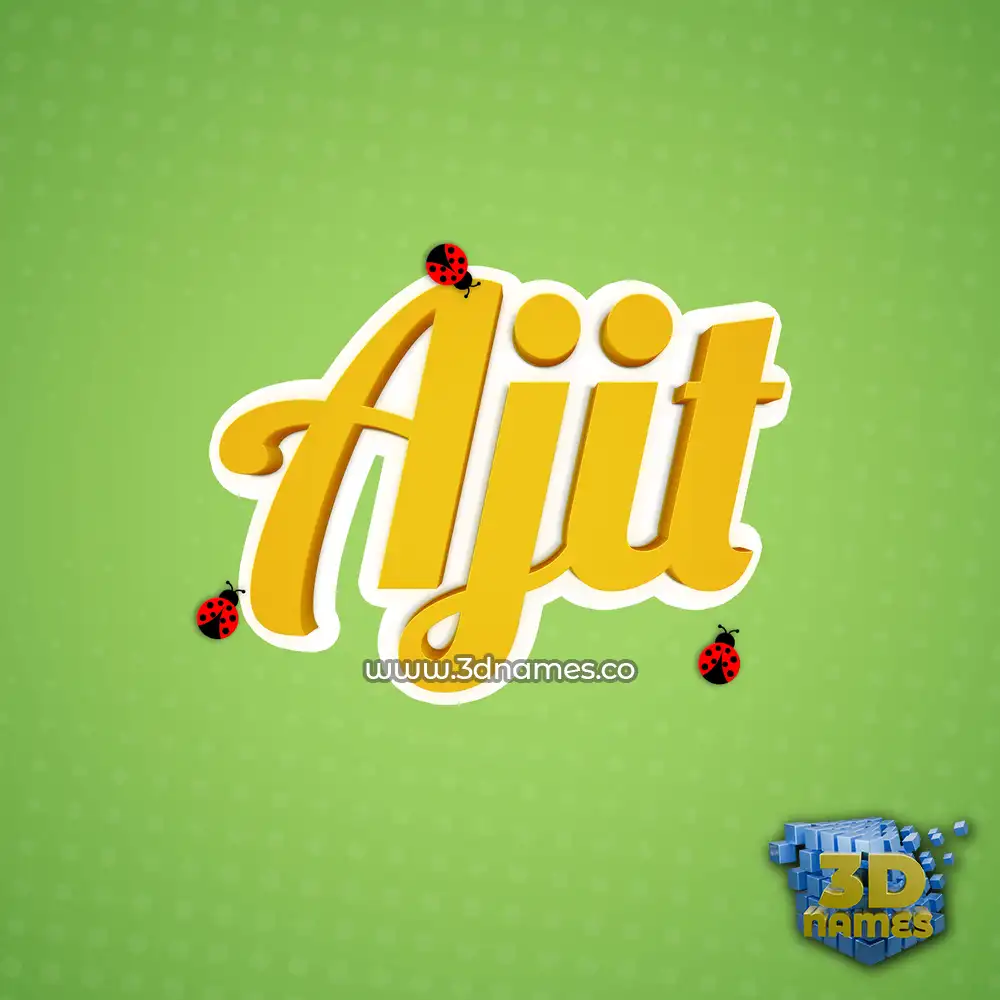 ajit in Ladybugs style - 3D name wallpaper