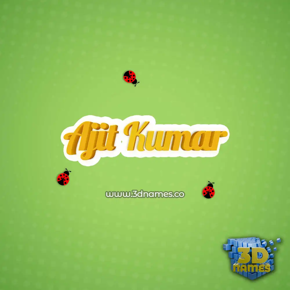 ajit kumar in Ladybugs style - 3D name wallpaper