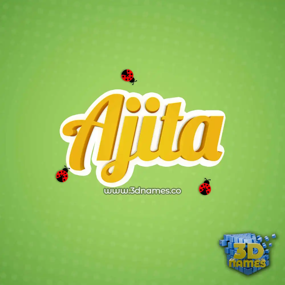 ajita in Ladybugs style - 3D name wallpaper