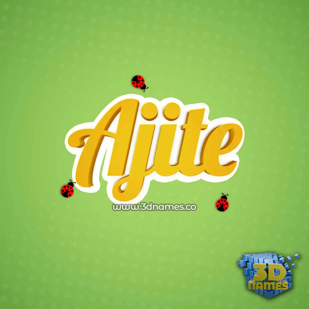ajite in Ladybugs style - 3D name wallpaper