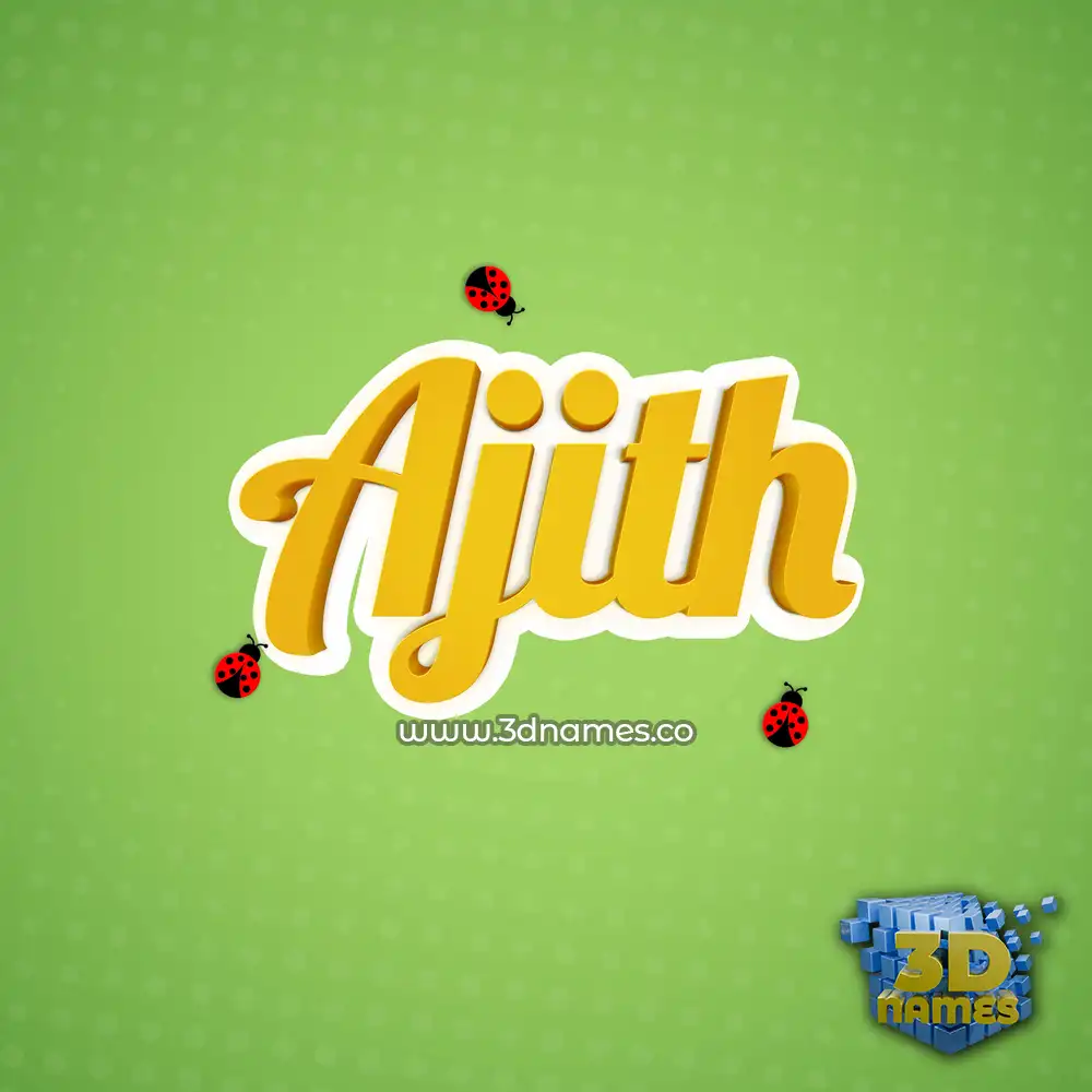 ajith in Ladybugs style - 3D name wallpaper