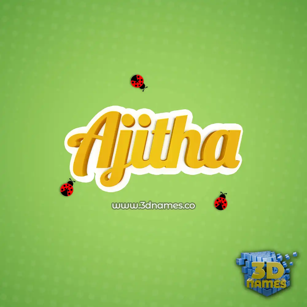 ajitha in Ladybugs style - 3D name wallpaper