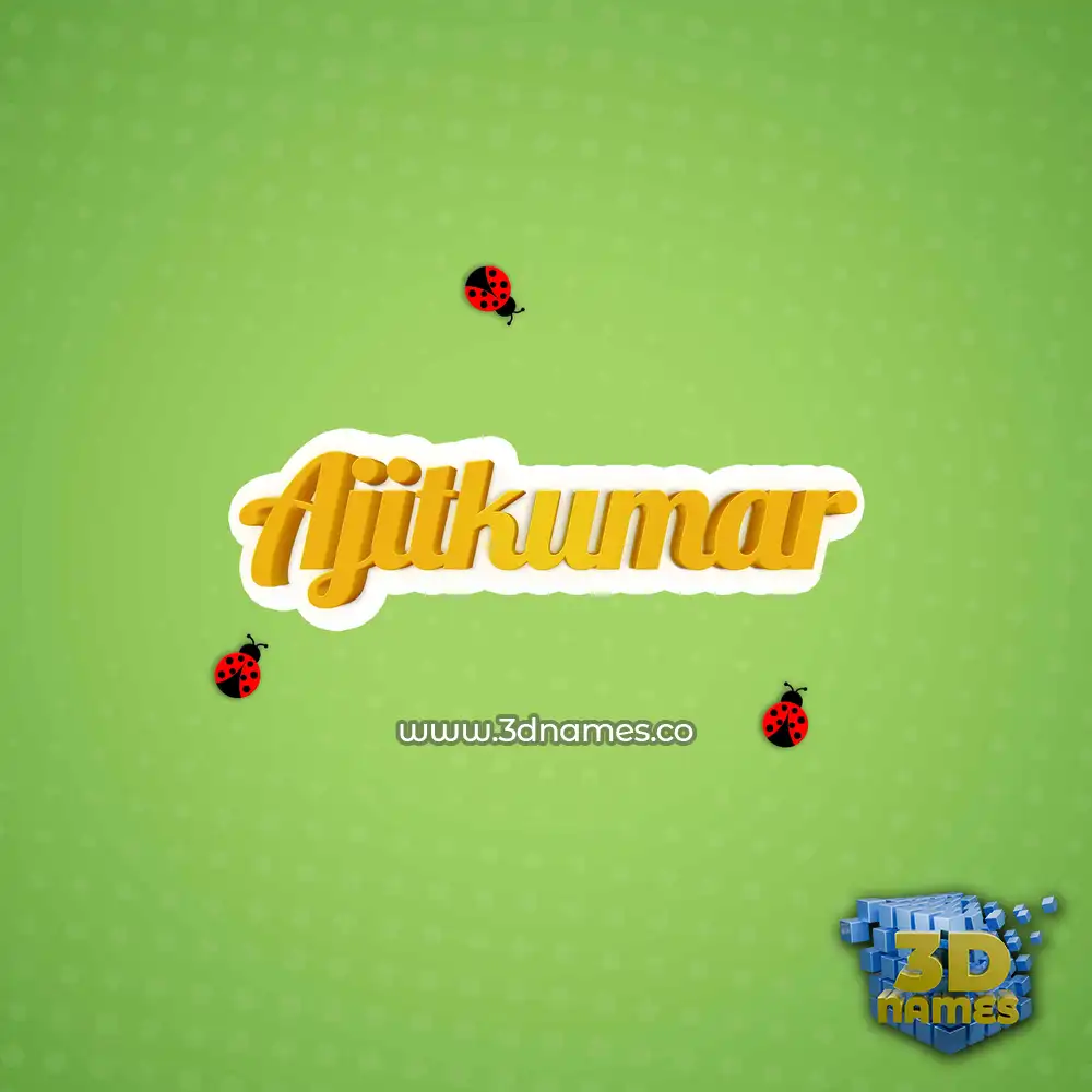 ajitkumar in Ladybugs style - 3D name wallpaper
