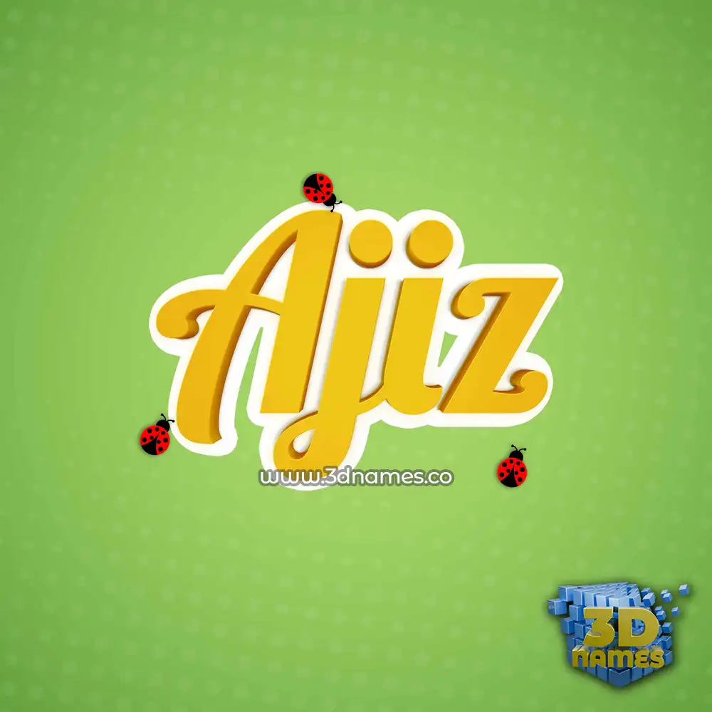 ajiz in Ladybugs style - 3D name wallpaper
