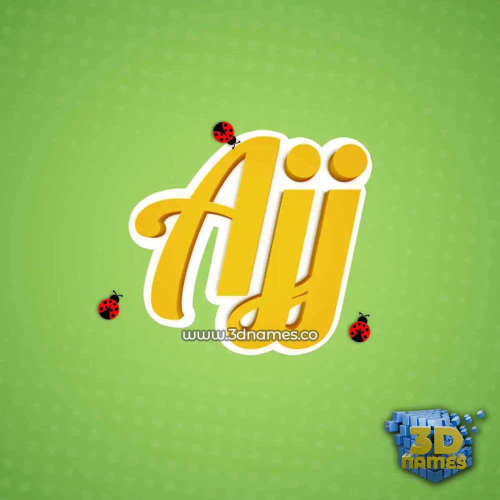 ajj in Ladybugs style - 3D name wallpaper