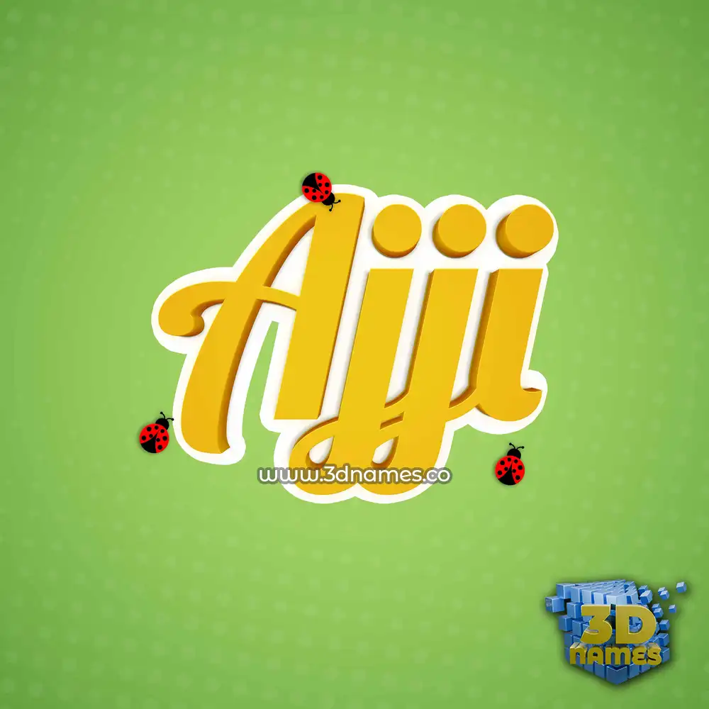 ajji in Ladybugs style - 3D name wallpaper