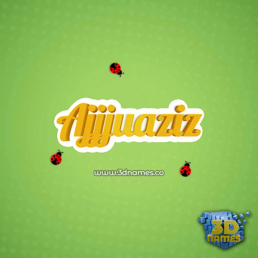 ajjjuaziz in Ladybugs style - 3D name wallpaper
