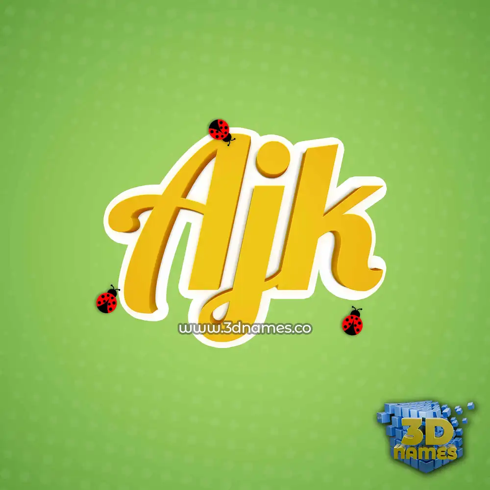 ajk in Ladybugs style - 3D name wallpaper