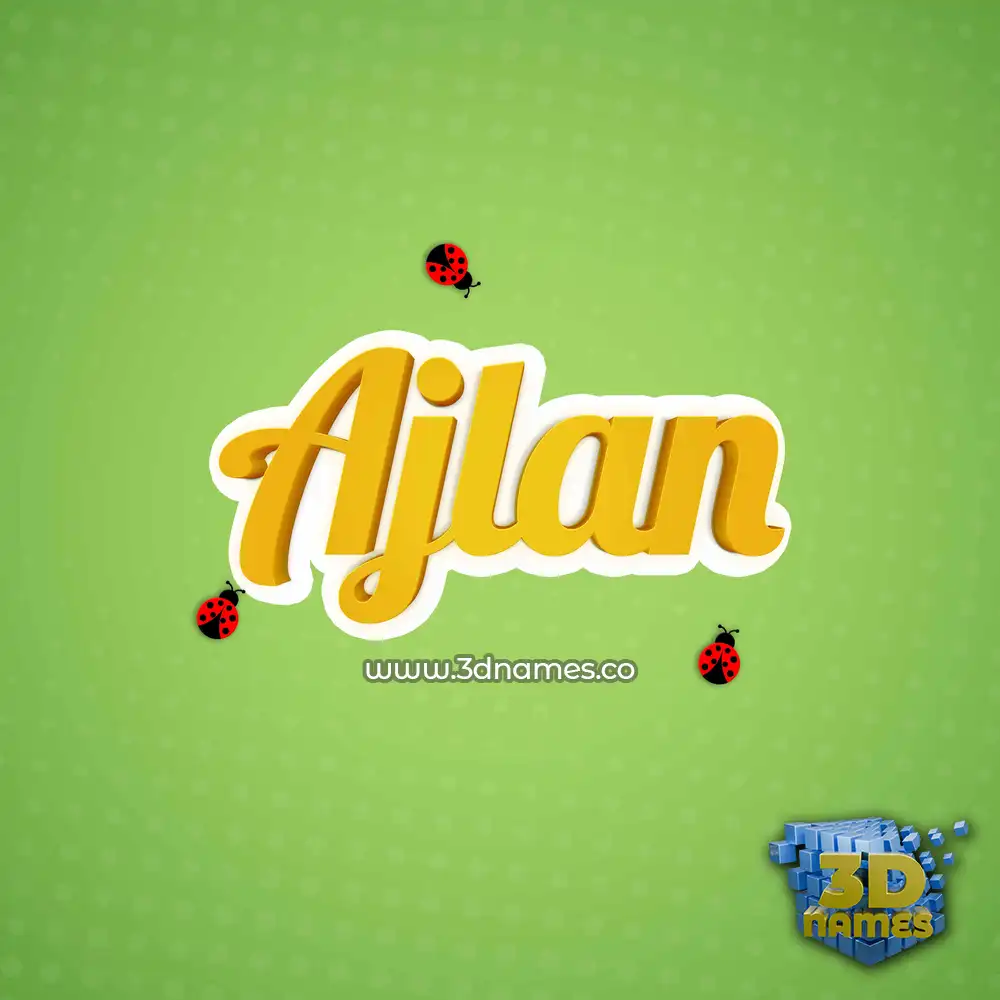 ajlan in Ladybugs style - 3D name wallpaper
