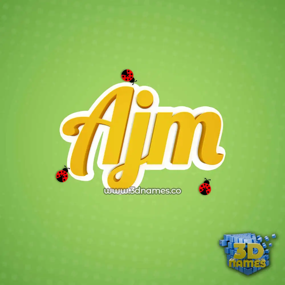 ajm in Ladybugs style - 3D name wallpaper