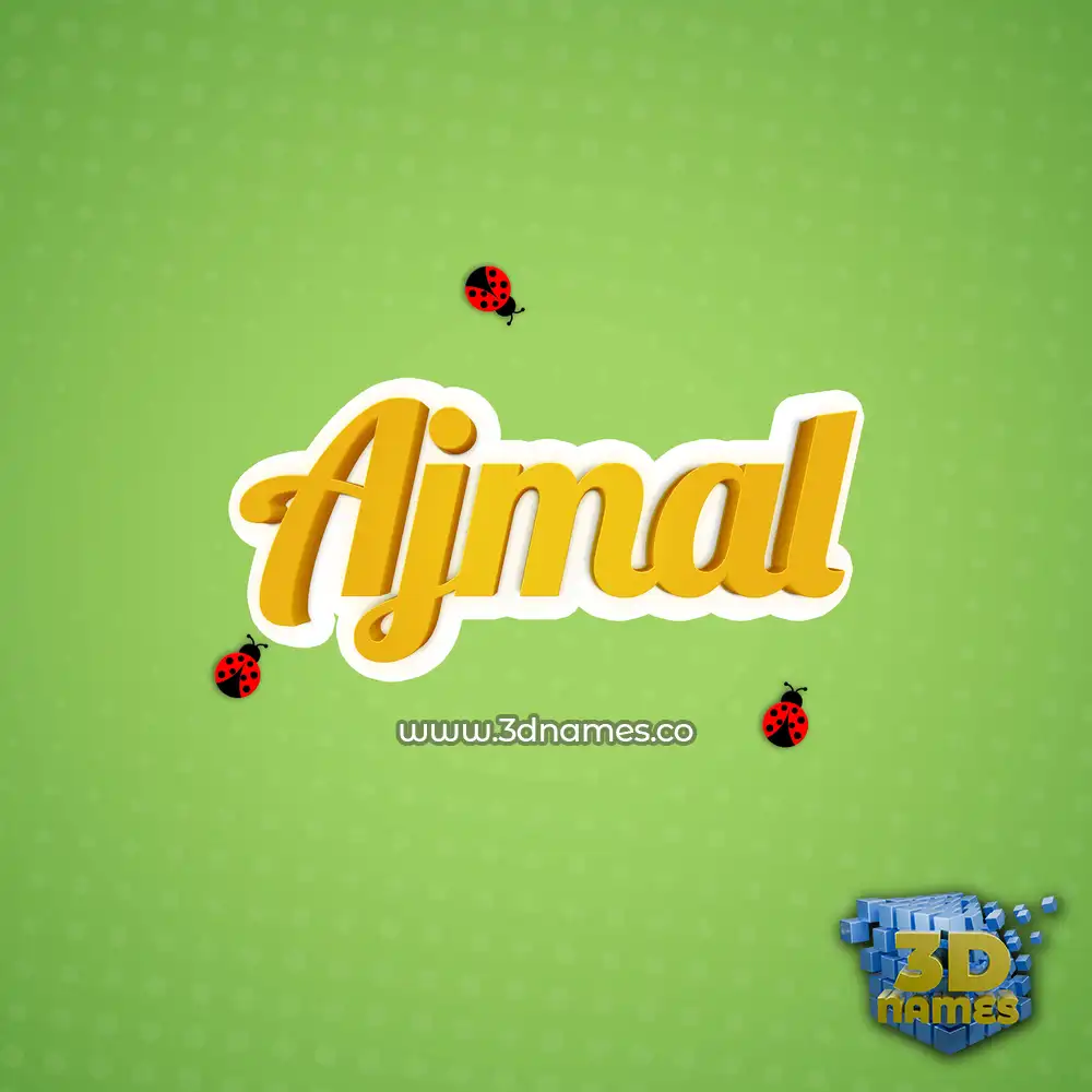ajmal in Ladybugs style - 3D name wallpaper