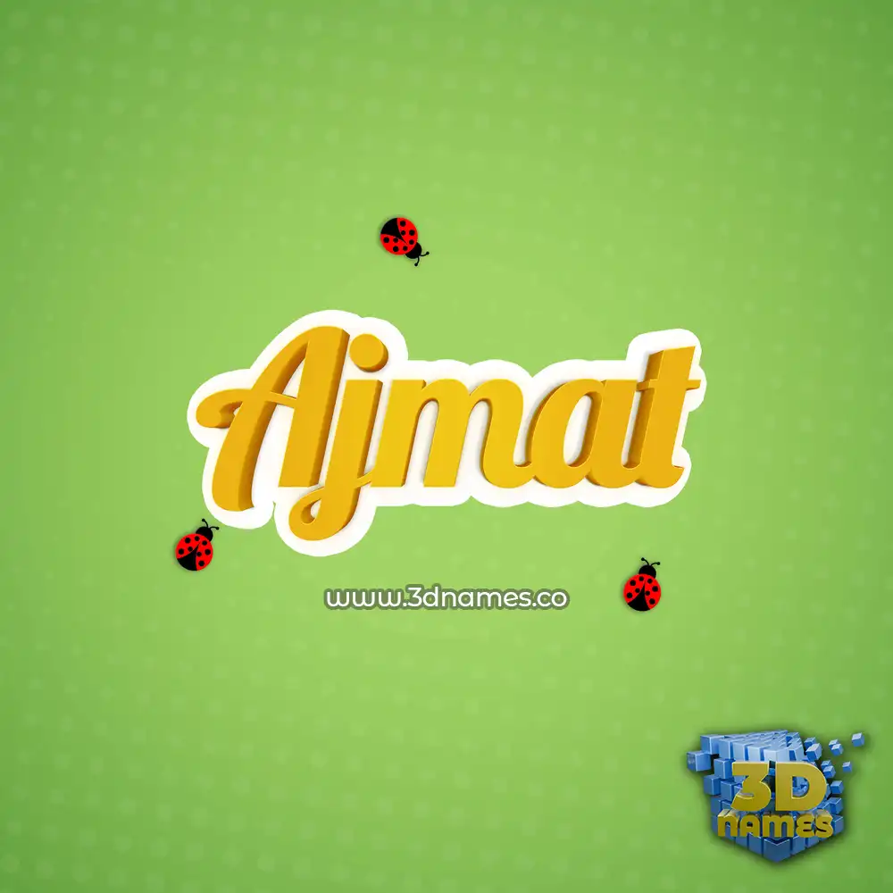 ajmat in Ladybugs style - 3D name wallpaper