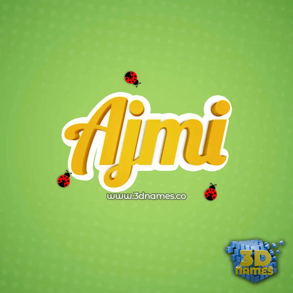 ajmi in Ladybugs style - 3D name wallpaper