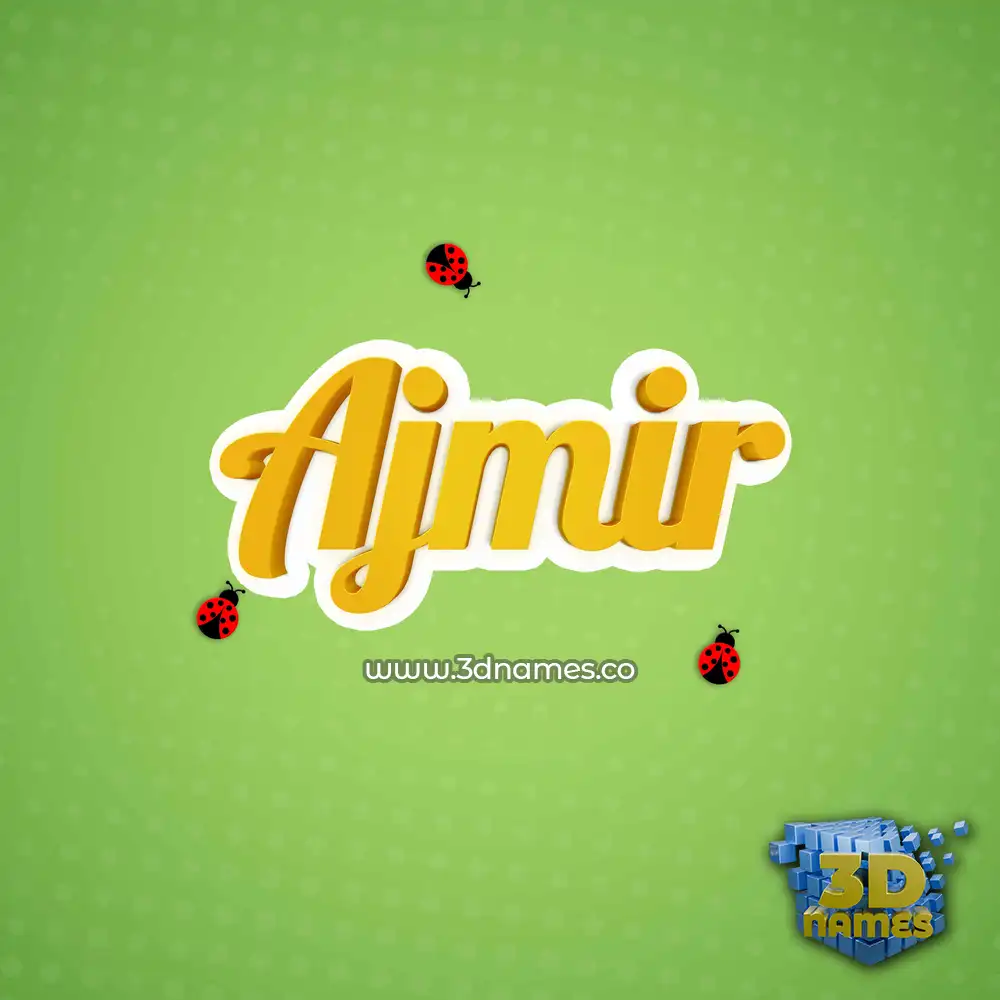 ajmir in Ladybugs style - 3D name wallpaper