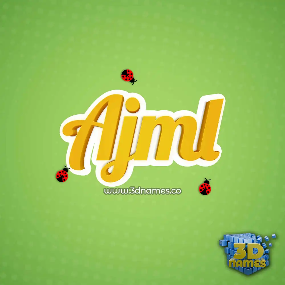 ajml in Ladybugs style - 3D name wallpaper