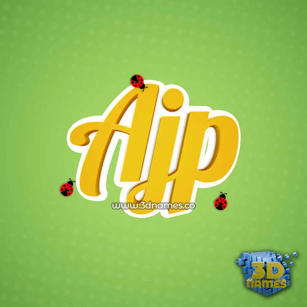 ajp in Ladybugs style - 3D name wallpaper