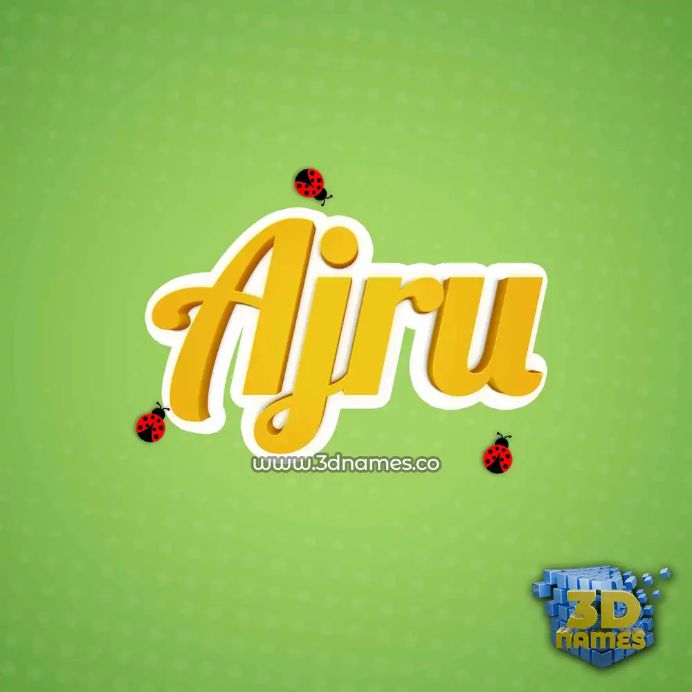 ajru in Ladybugs style - 3D name wallpaper