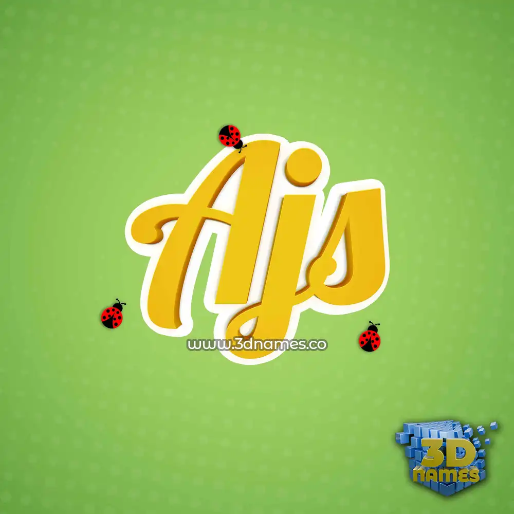 ajs in Ladybugs style - 3D name wallpaper