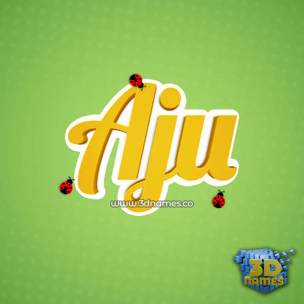 aju in Ladybugs style - 3D name wallpaper