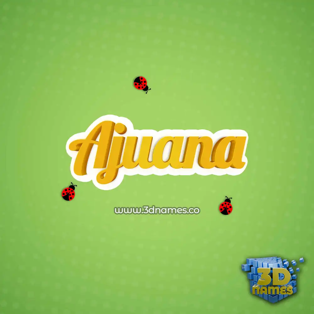 ajuana in Ladybugs style - 3D name wallpaper