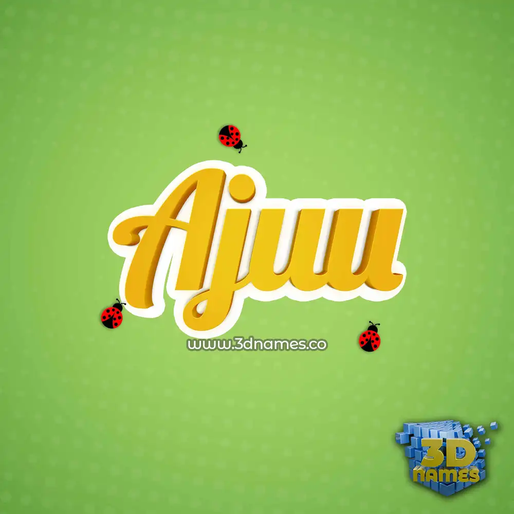 ajuu in Ladybugs style - 3D name wallpaper