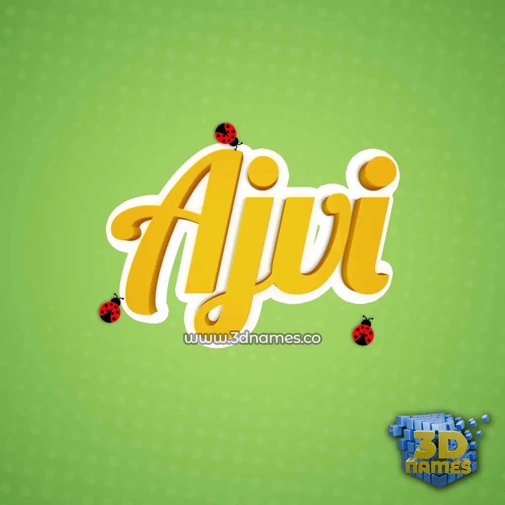 ajvi in Ladybugs style - 3D name wallpaper