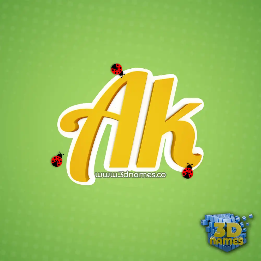 ak in Ladybugs style - 3D name wallpaper