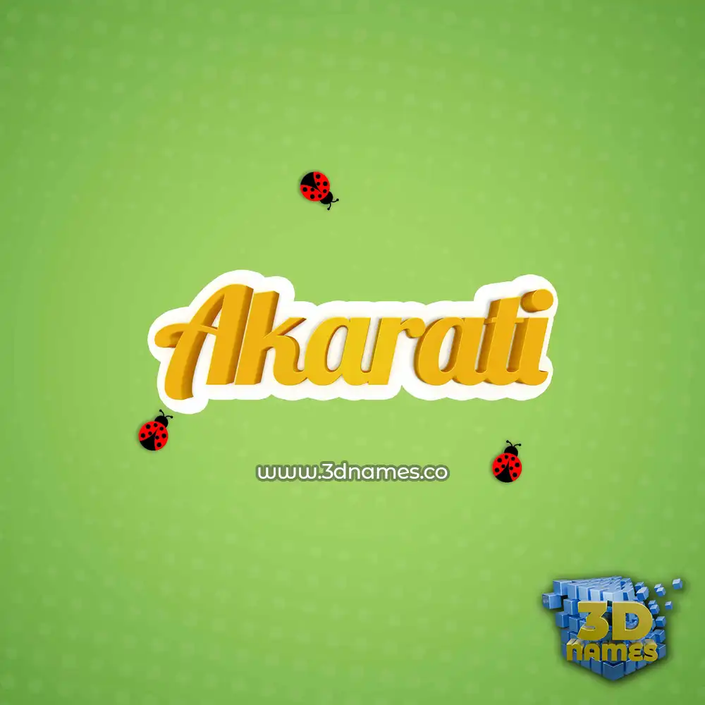akarati in Ladybugs style - 3D name wallpaper