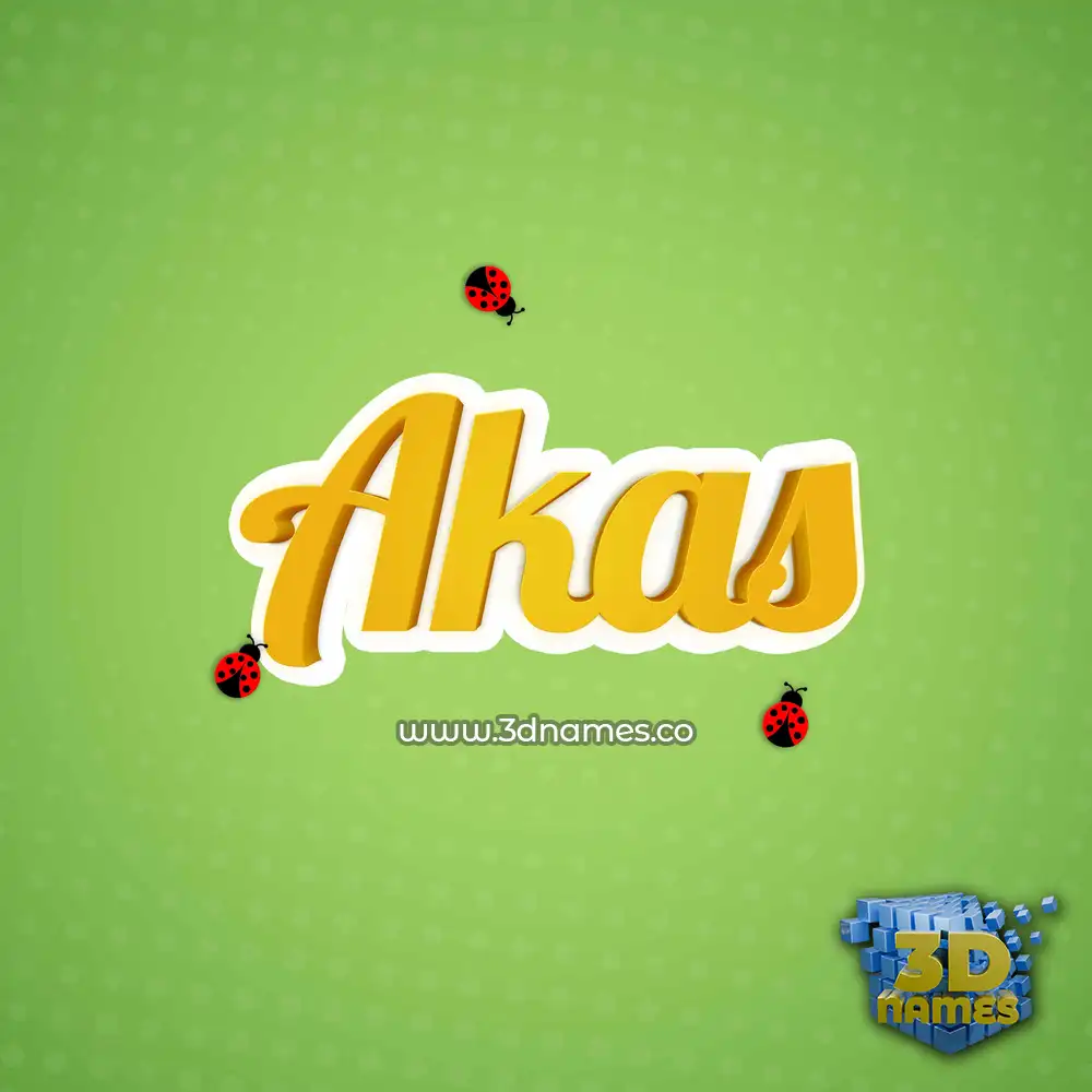 akas in Ladybugs style - 3D name wallpaper