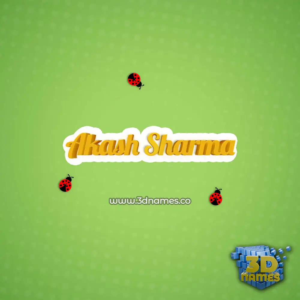 akash sharma in Ladybugs style - 3D name wallpaper