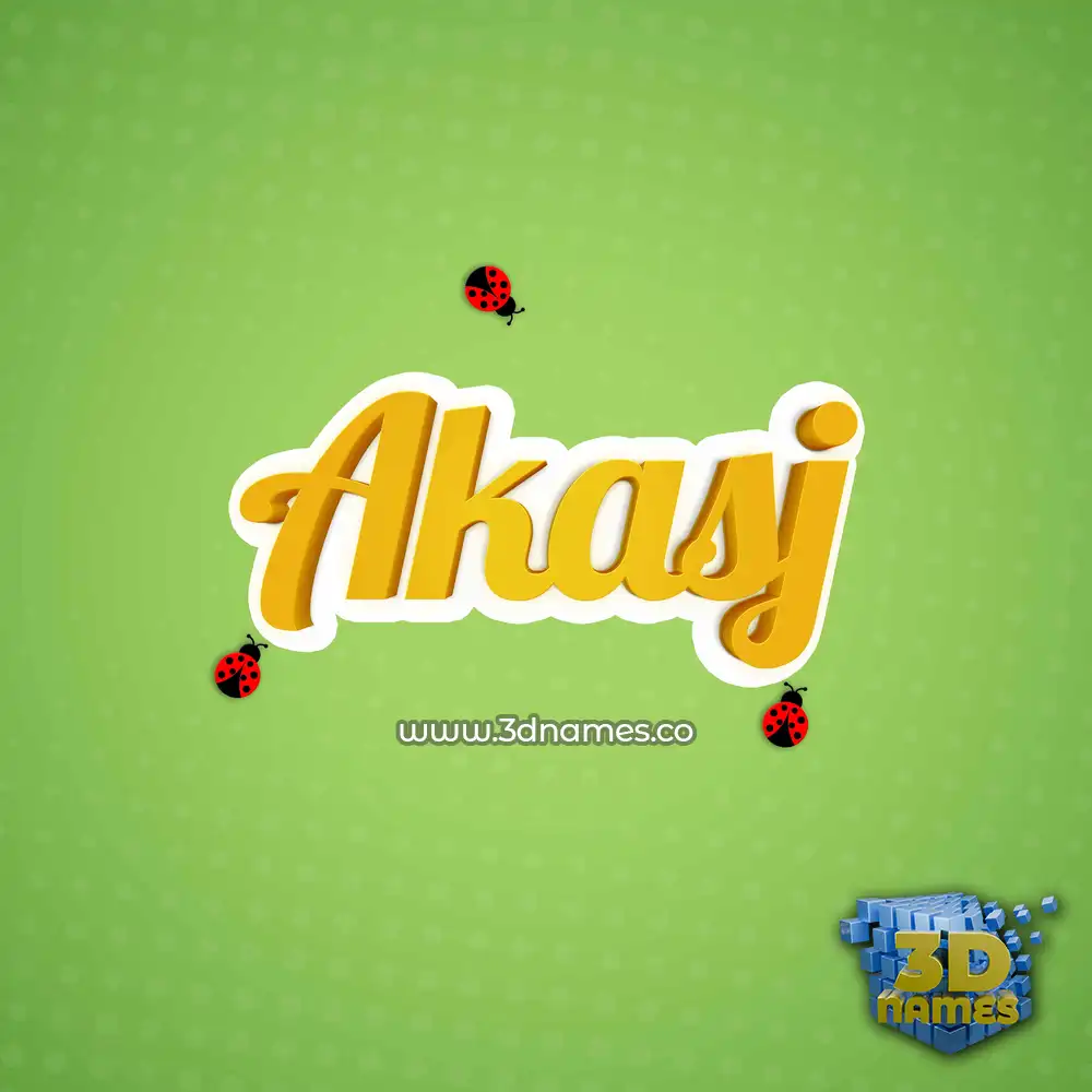 akasj in Ladybugs style - 3D name wallpaper