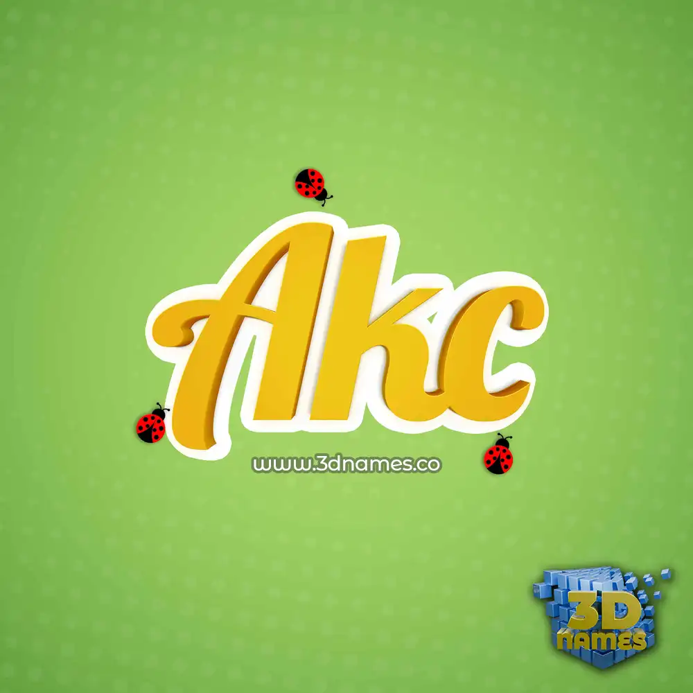 akc in Ladybugs style - 3D name wallpaper