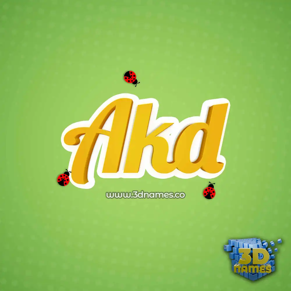 akd in Ladybugs style - 3D name wallpaper