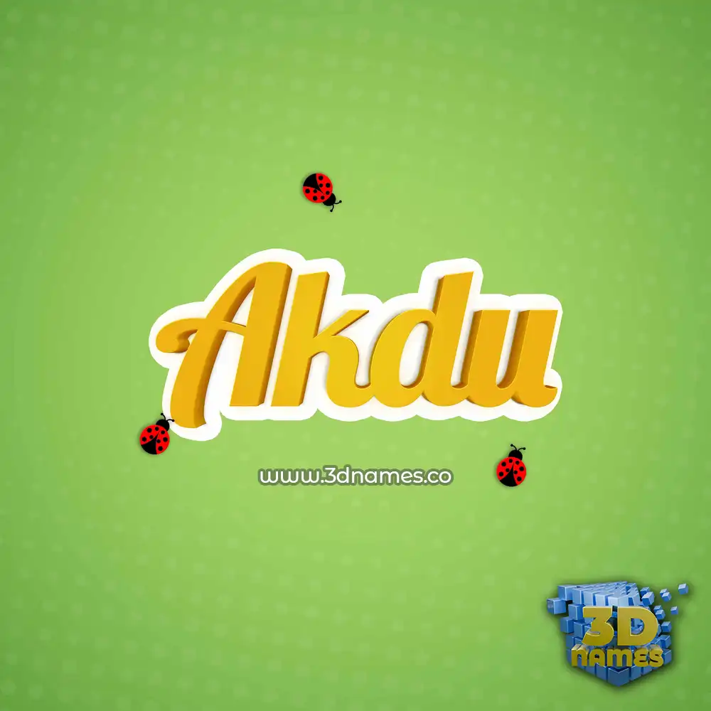 akdu in Ladybugs style - 3D name wallpaper