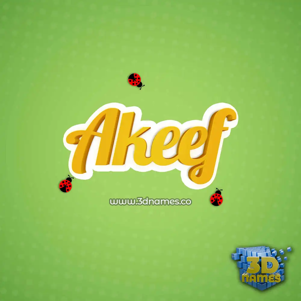 akeef in Ladybugs style - 3D name wallpaper