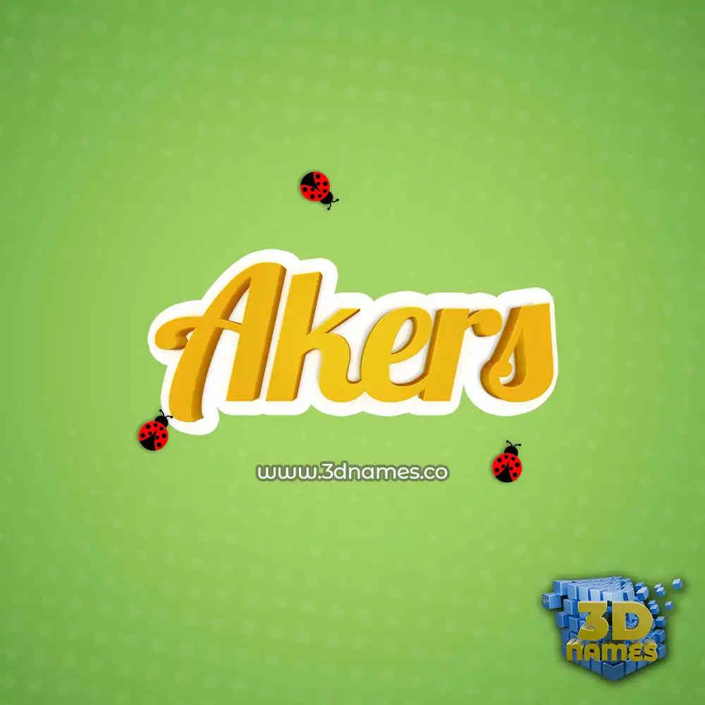 akers in Ladybugs style - 3D name wallpaper