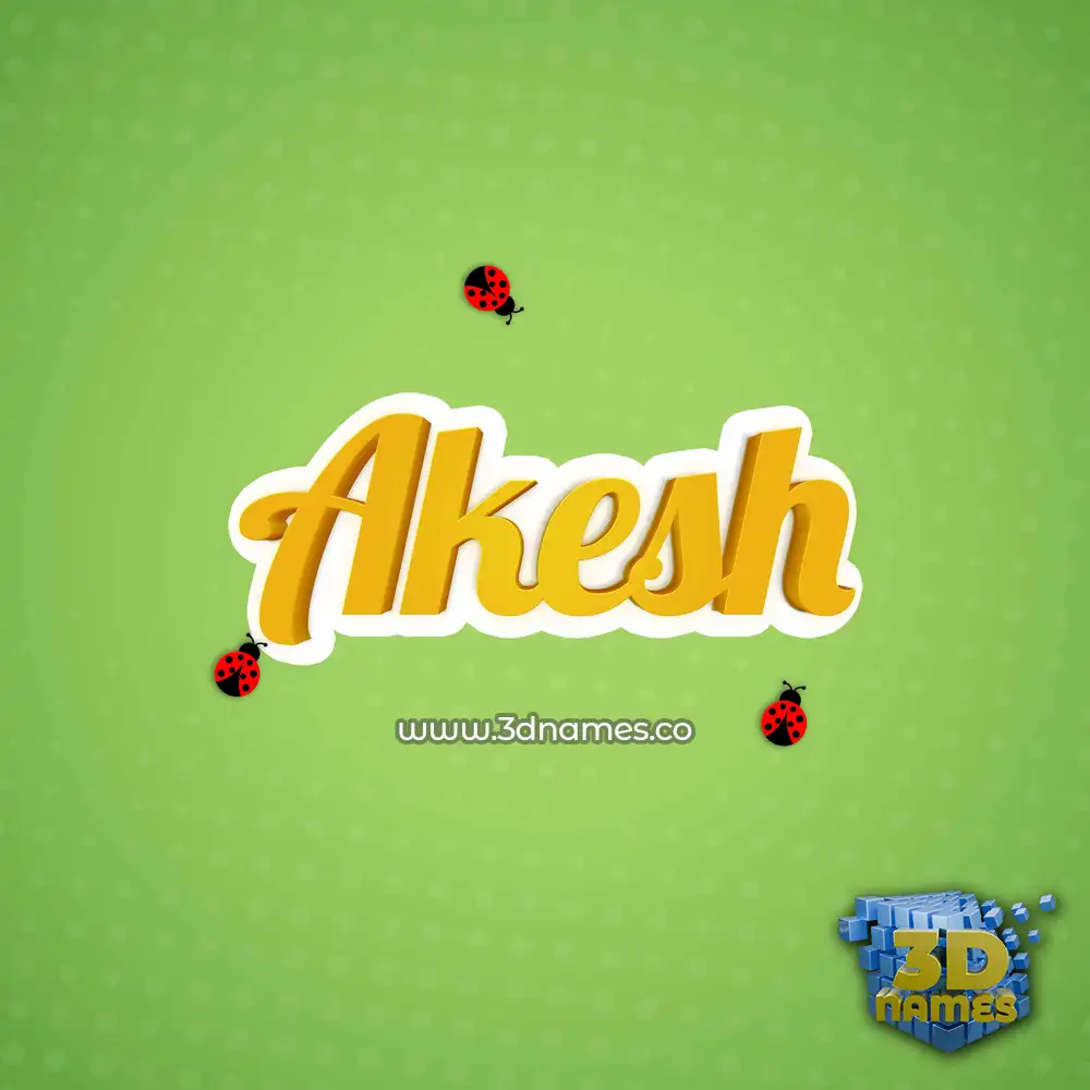 akesh in Ladybugs style - 3D name wallpaper
